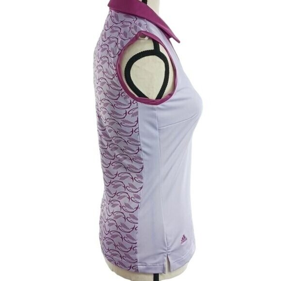 Adidas Womens XS Sleeveless Polo Shirt Pink Trim Athletic Golf Tennis Top - Picture 4 of 7